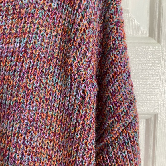 OOF Wear Oversized Sweater Mock Neck Long Sleeve in Burgundy Tweed Size Medium - Picture 10 of 11